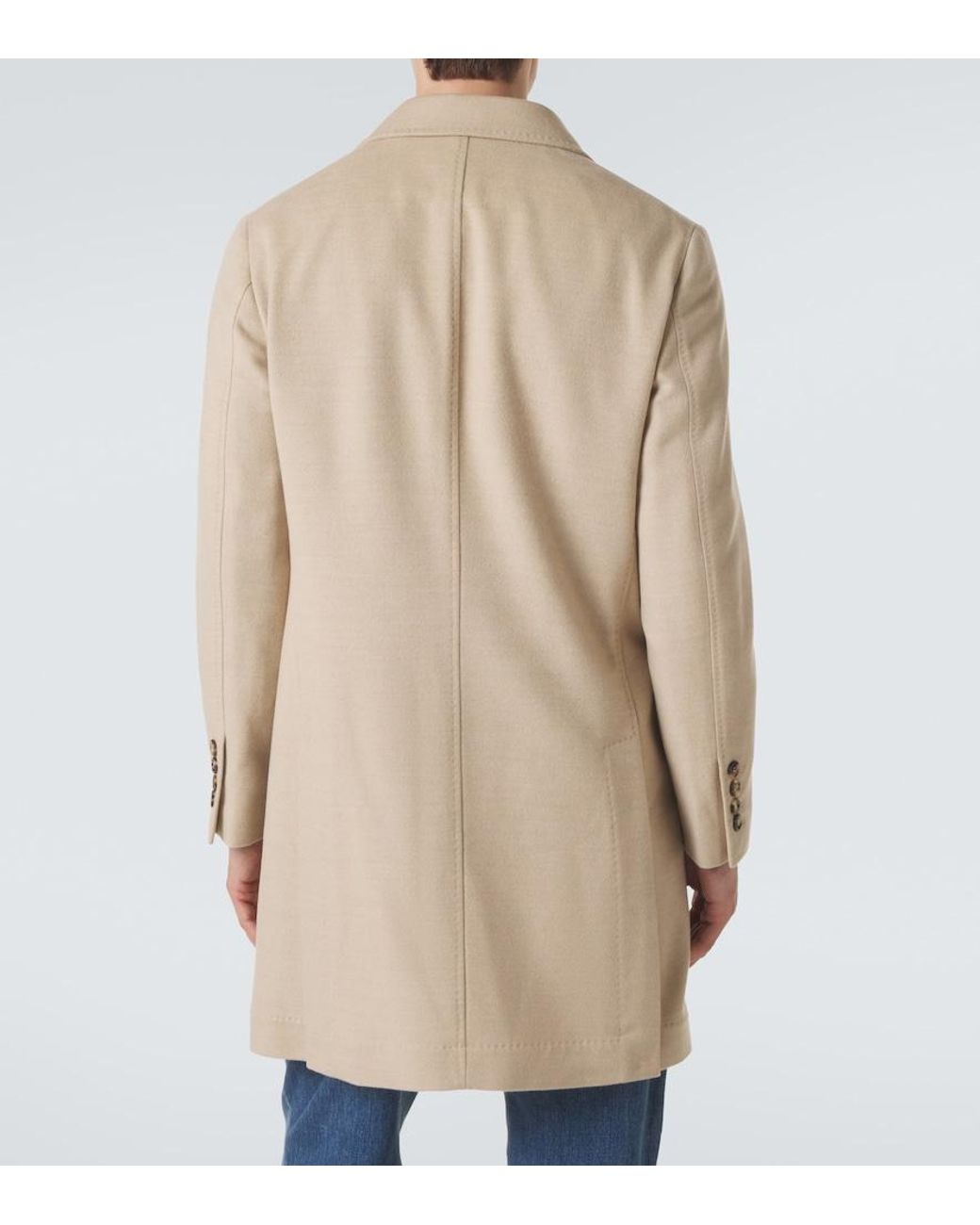 Brunello Cucinelli Natural Virgin Wool Coat for men