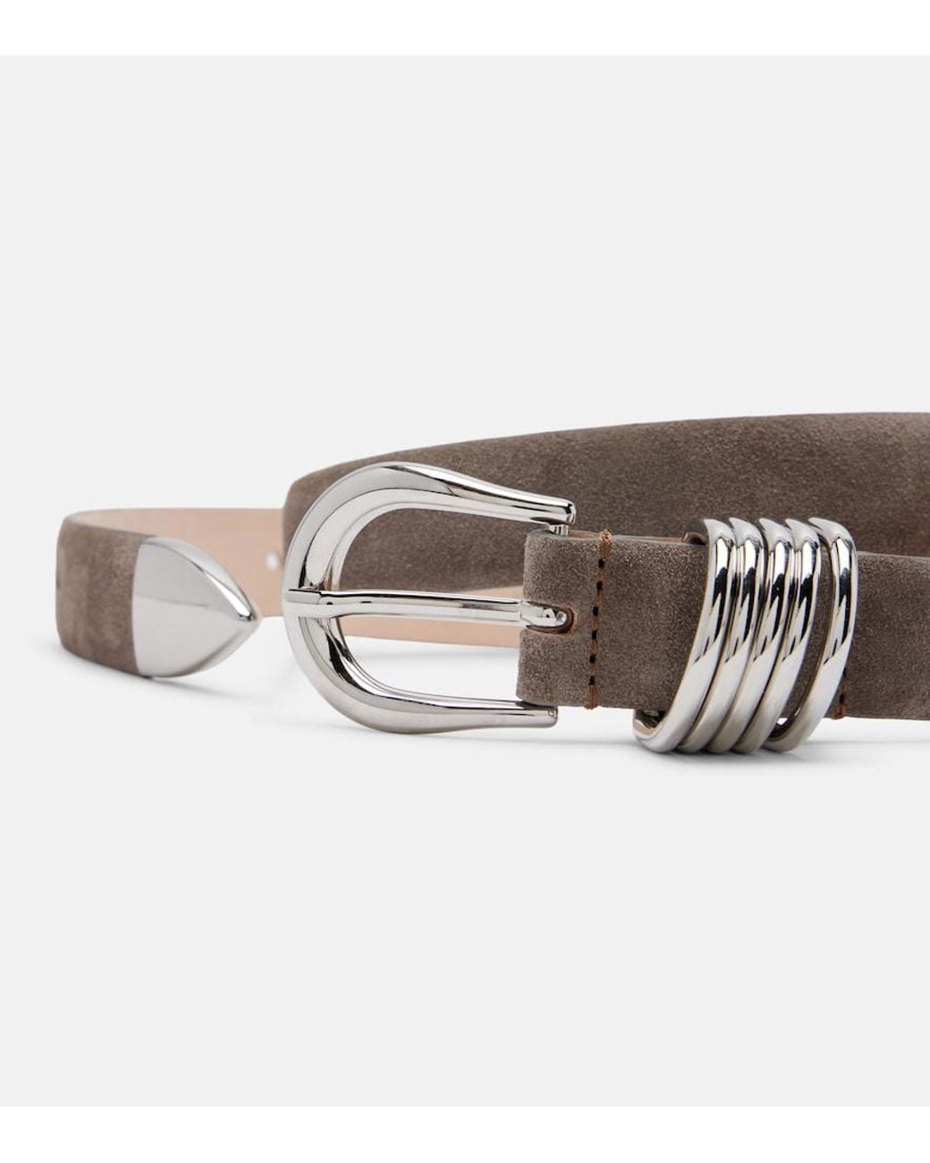 DEHANCHE Gray Hollyhock Suede Belt