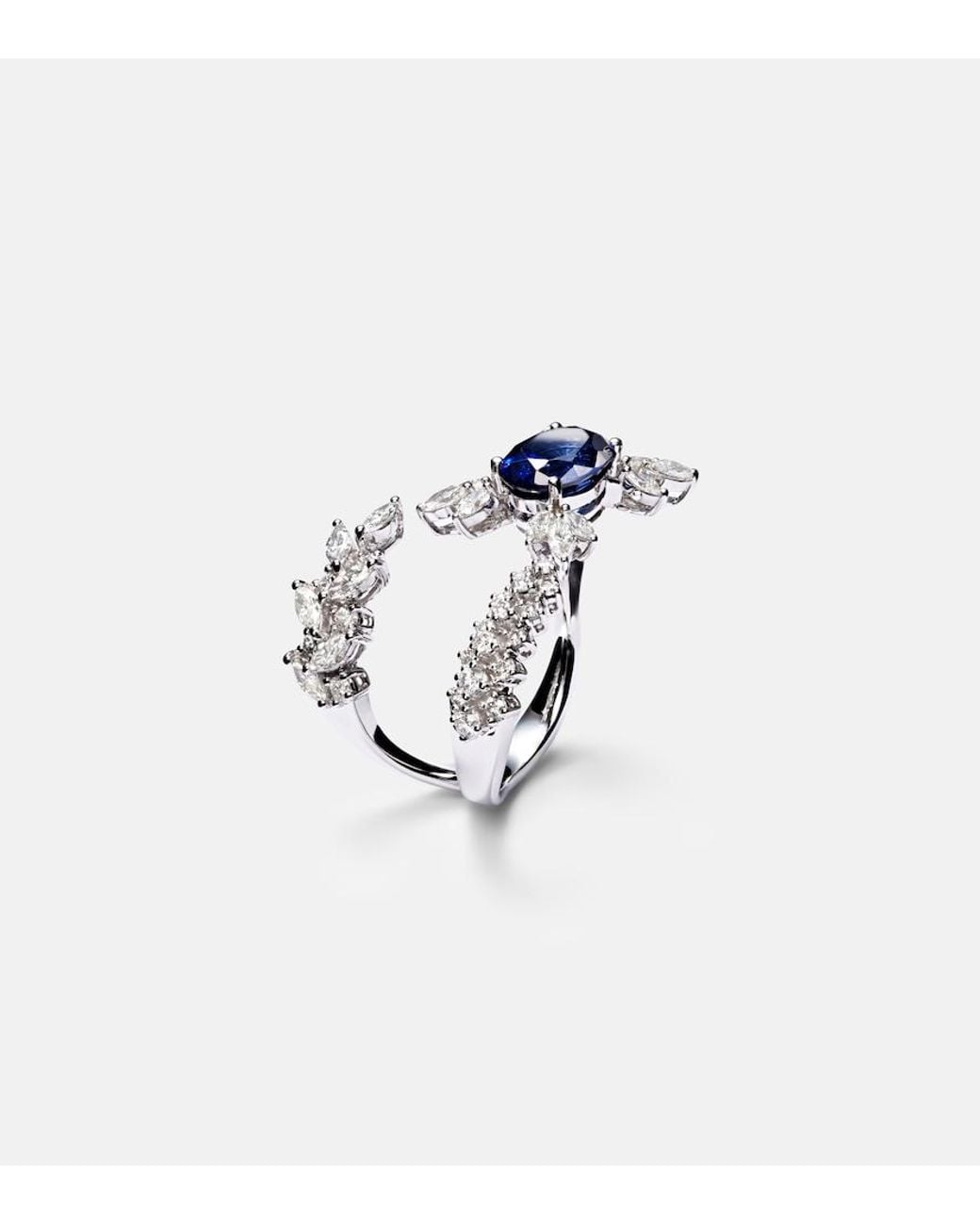 YEPREM Blue Reign Supreme 18Kt Ring With Diamonds And Sapphire