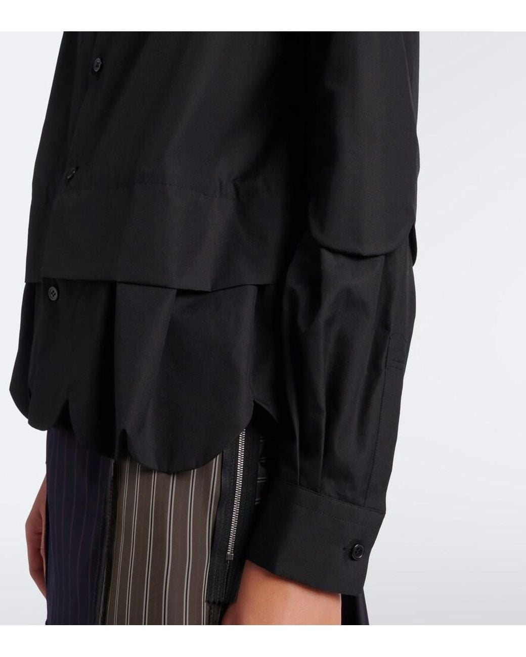 Noir Kei Ninomiya Black Layered Cotton Shirt