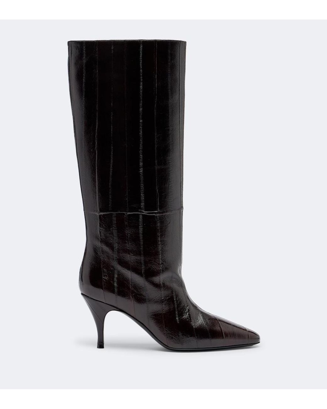 Herbert Levine Black Silhouette Leather Knee-High Boots