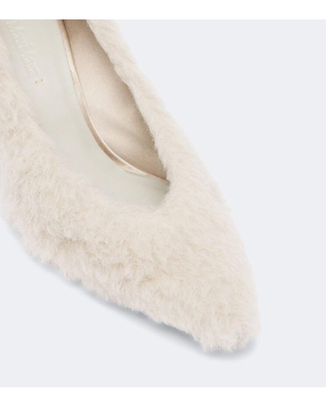 Max Mara White Shearling Pumps