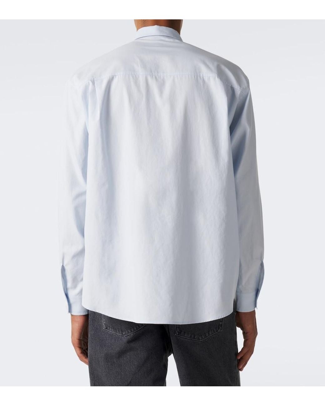Auralee Blue Cotton Twill Shirt for men
