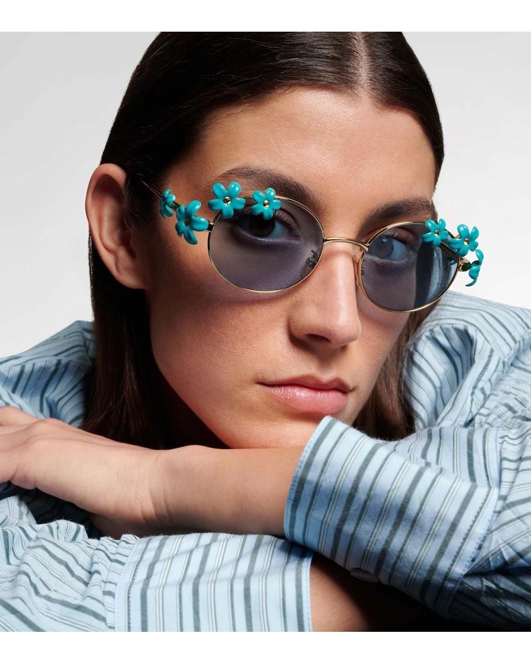 Loewe Blue Paula's Ibiza Daisy Field Round Sunglasses