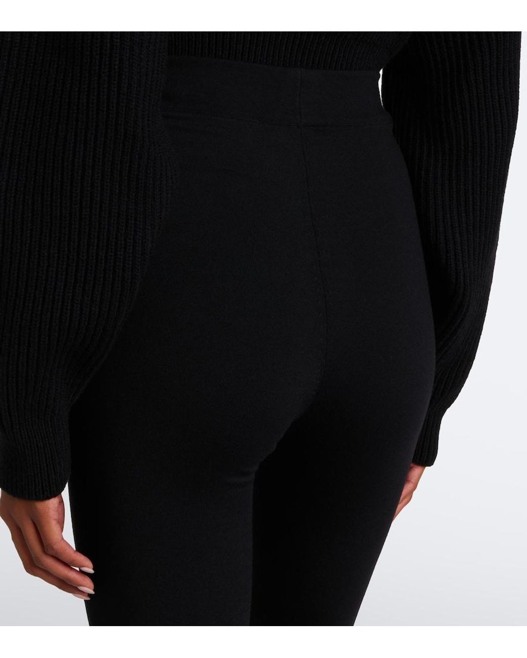 Alaïa Black Wool-Blend Leggings