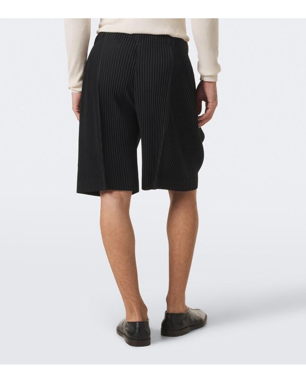 Homme Plissé Issey Miyake Black Monthly Colors: August Pleated Bermuda Shorts for men