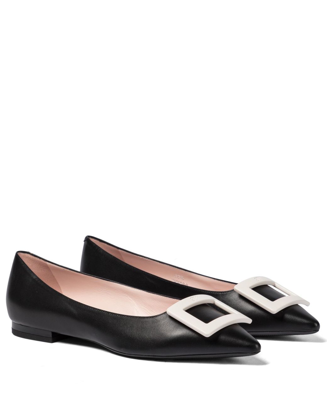 Roger Vivier Gommettine Ball Leather Ballet Flats in Black | Lyst