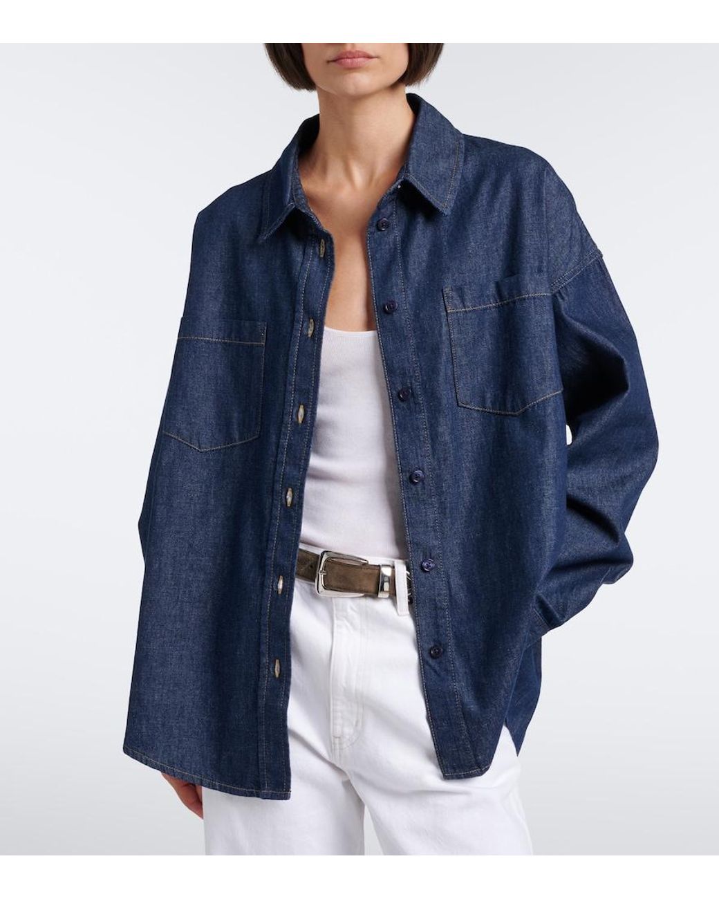 Frankie Shop Blue Deira Denim Shirt