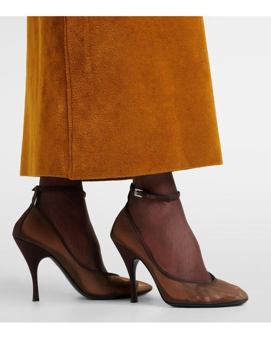 Alaïa Brown Mesh Pumps