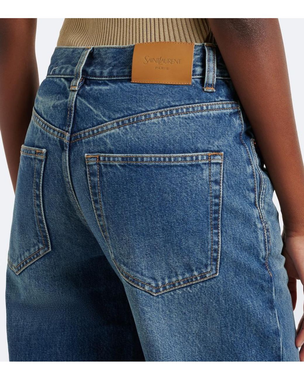 Saint Laurent Blue Neo '90S Wide-Leg Jeans