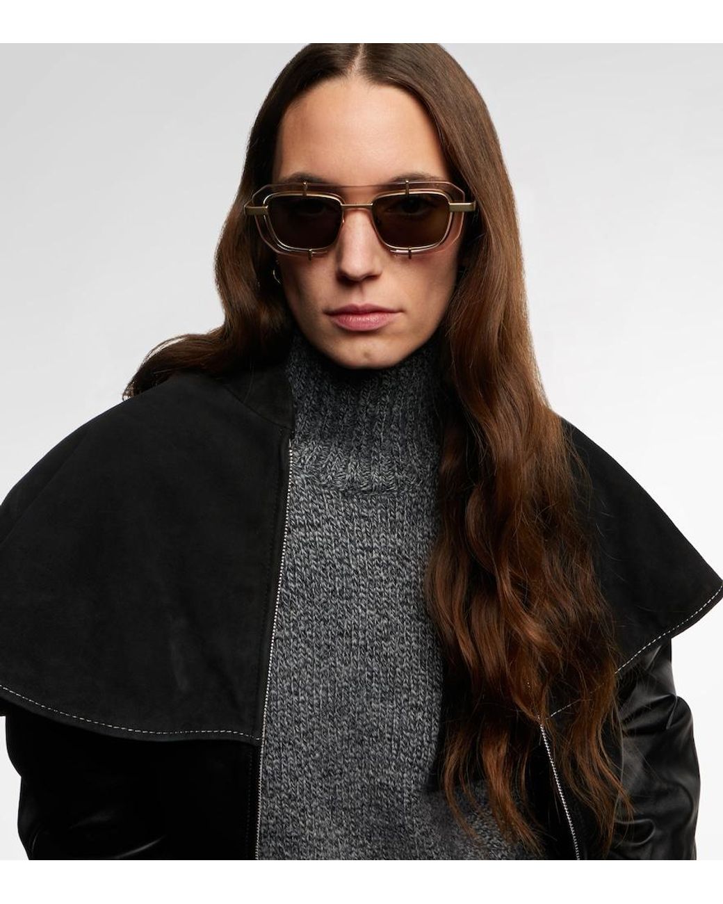 J.W. Anderson Brown Rectangular Sunglasses