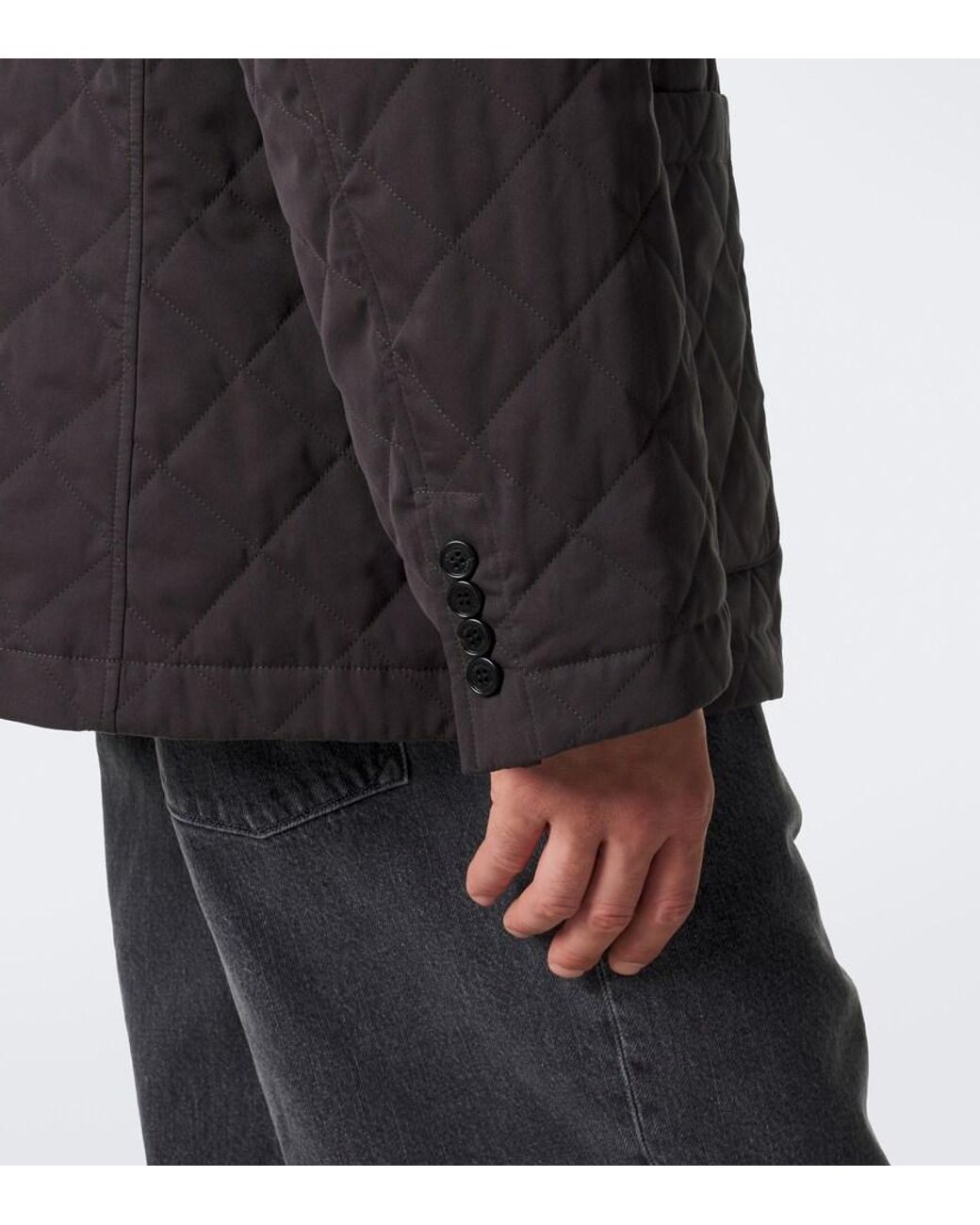 Dunhill Black Quilted Cotton And Silk Jacket for men
