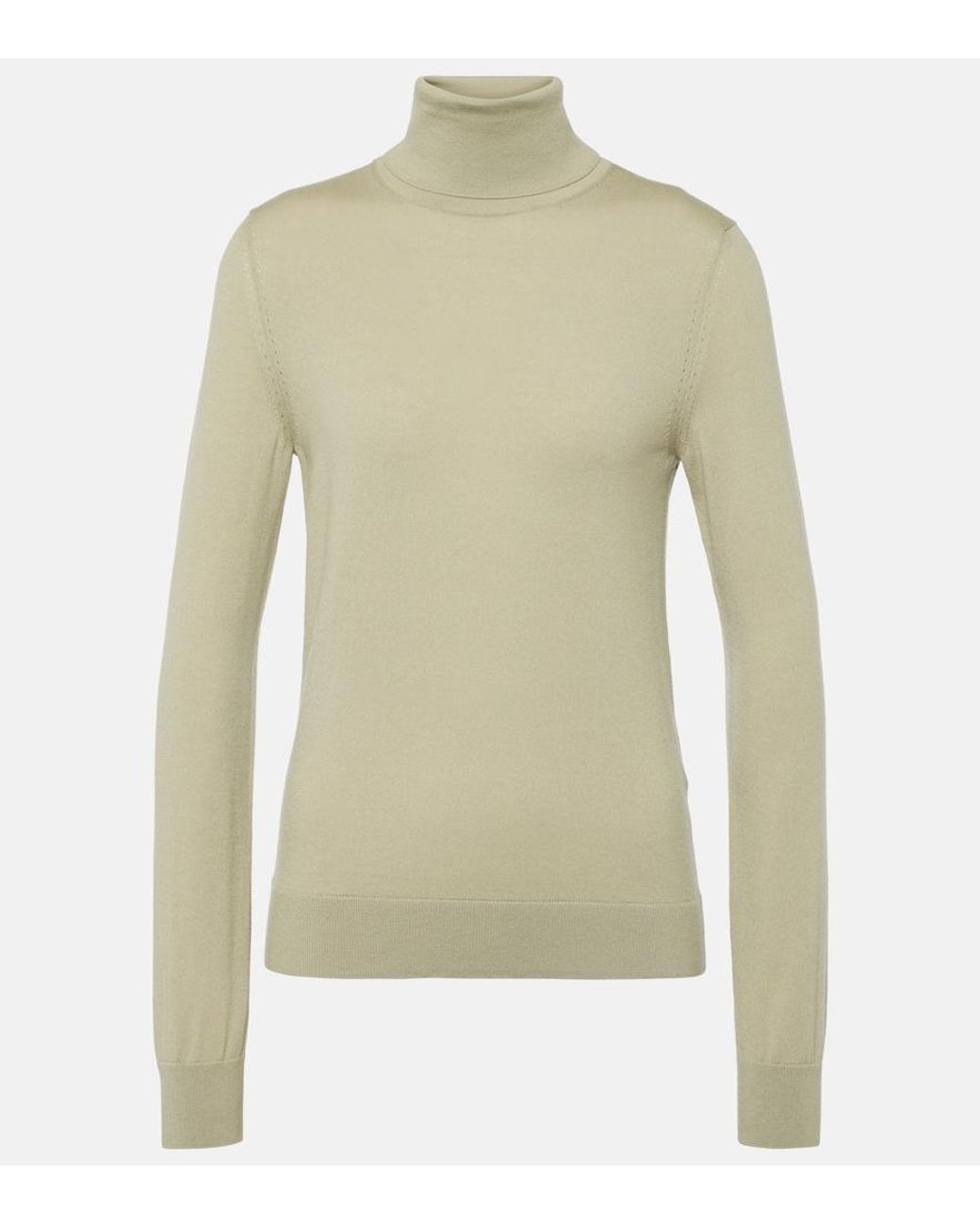 Loro Piana Green Cashmere Turtleneck Sweater