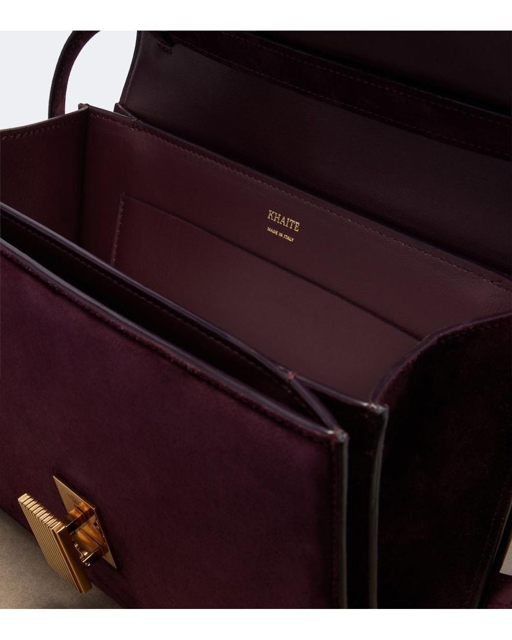 Khaite Purple Blake Medium Calf Hair Crossbody Bag