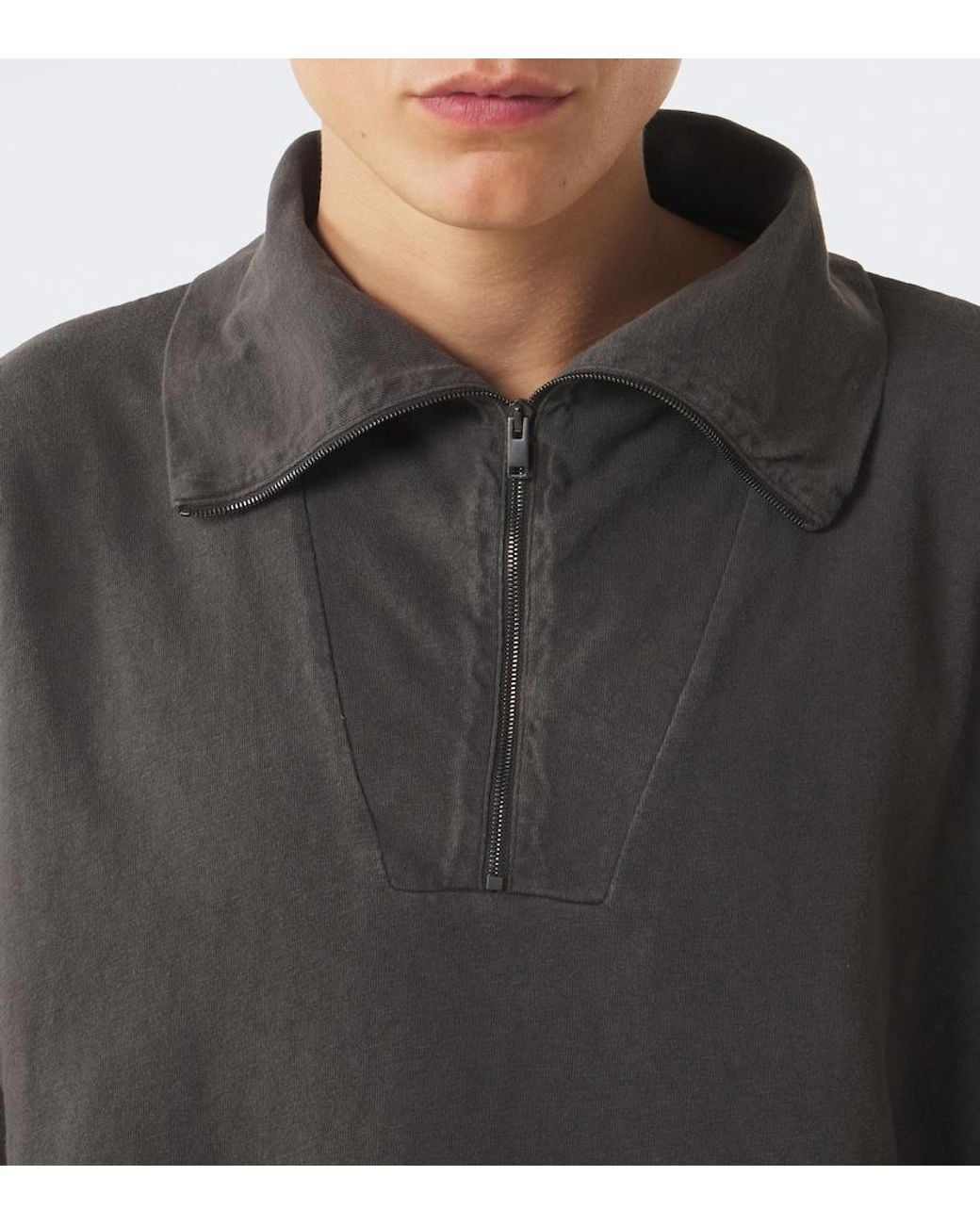 The Row Black Marcielo Cotton Half-Zip Top for men
