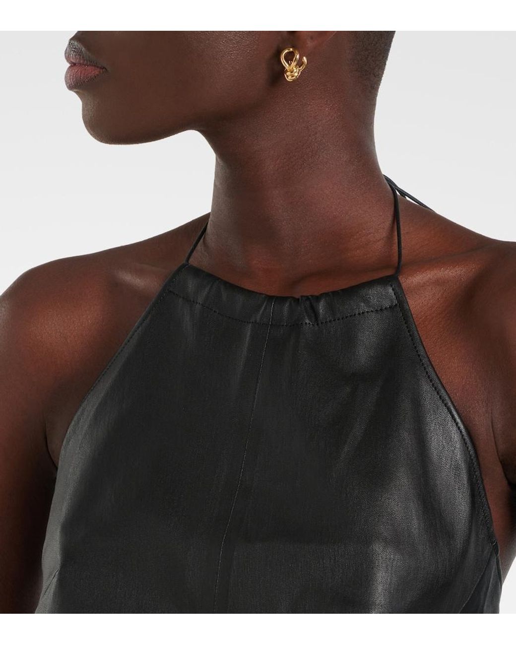 Stouls Black Rosie Halterneck Leather Top