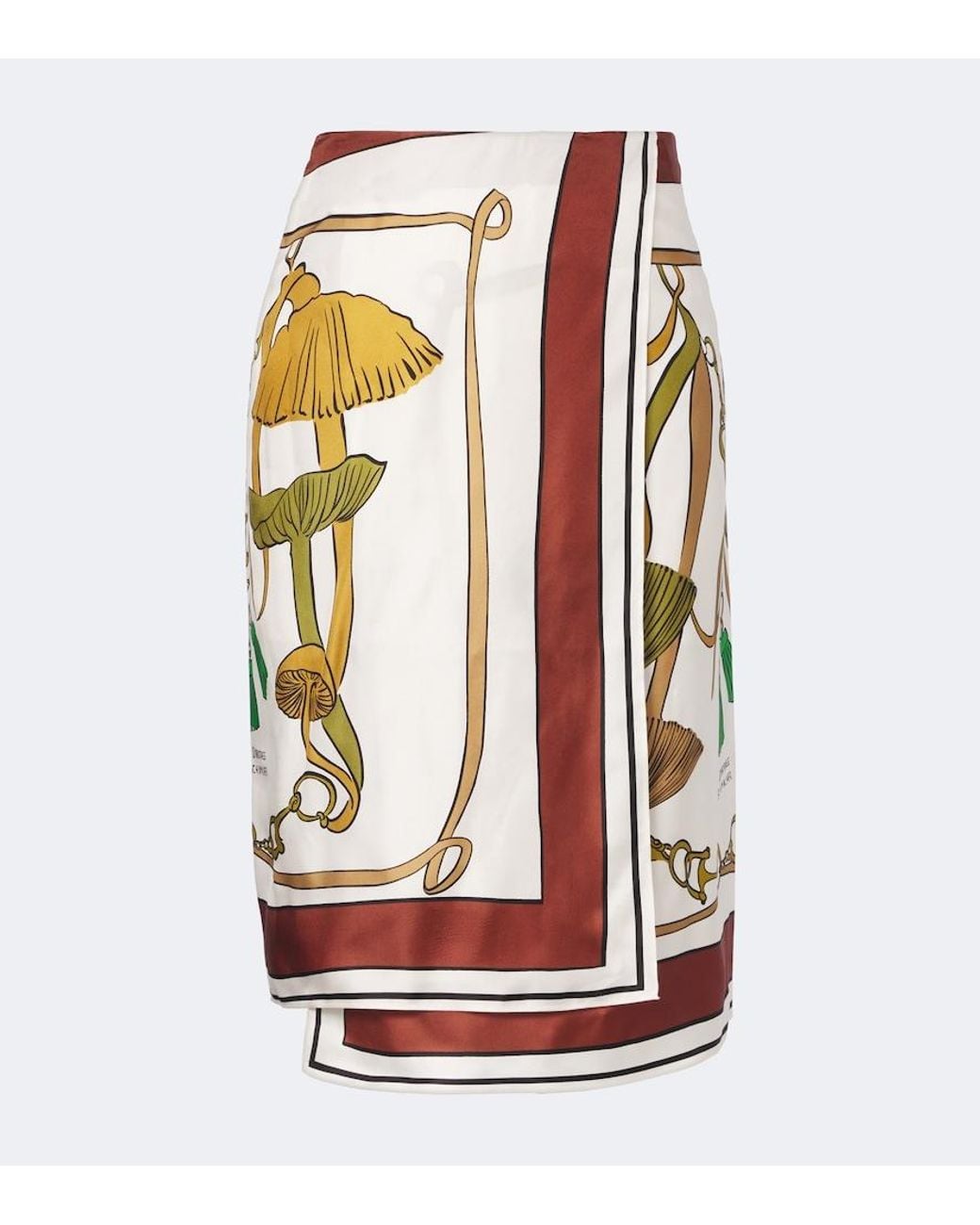Dorothee Schumacher Red Cosmic Funghi Printed Silk Twill Wrap Skirt