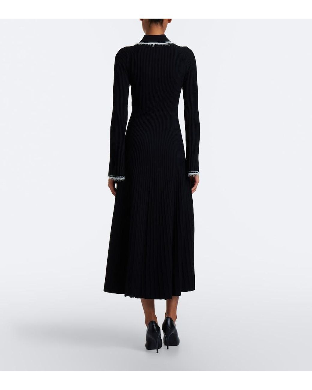 Jonathan Simkhai Black Ribbed-Knit Shirt Dress