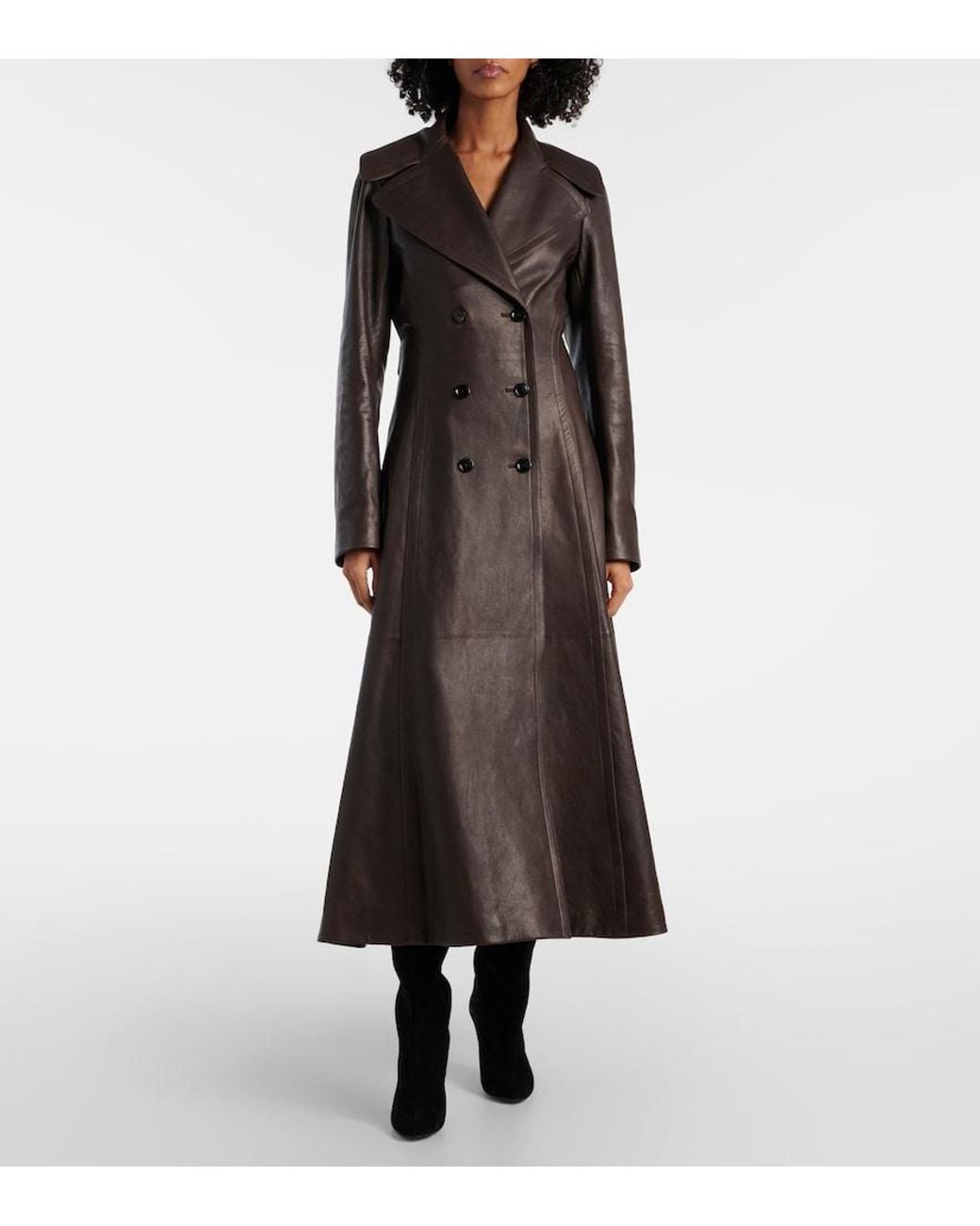 Alaïa Brown Leather Coat