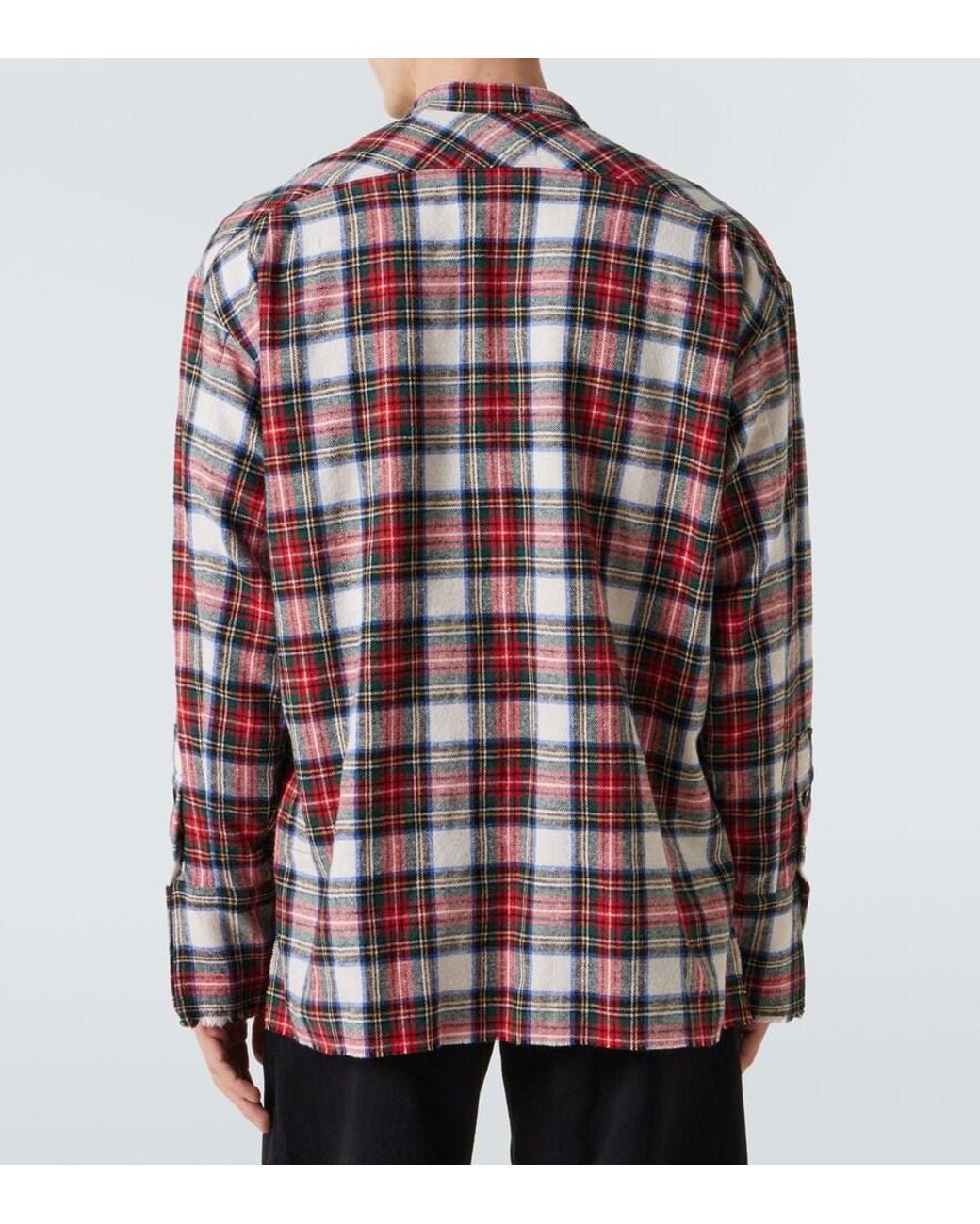 Greg Lauren Red Plaid Cotton Shirt for men