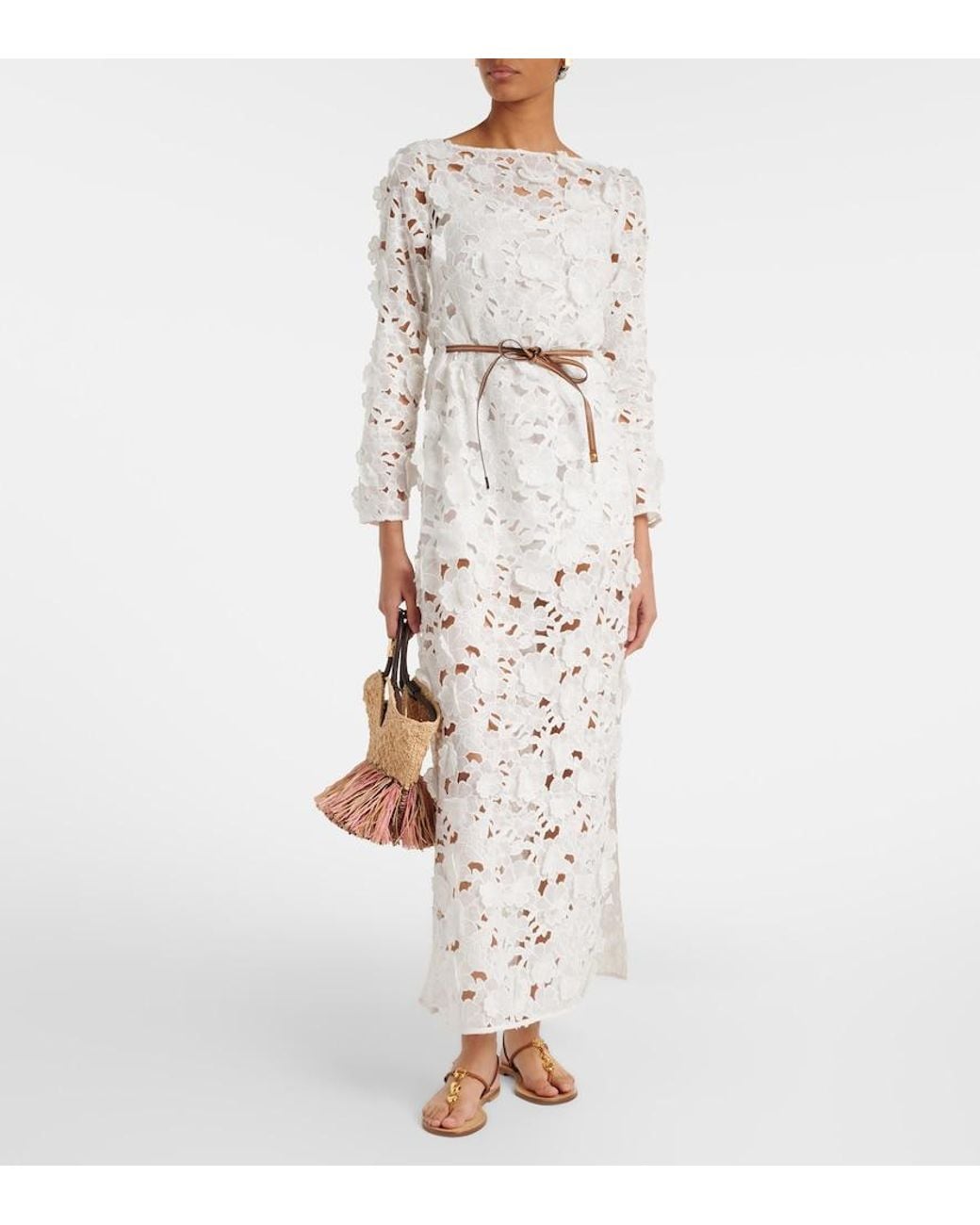 Zimmermann White Patience Floral Cotton Maxi Dress
