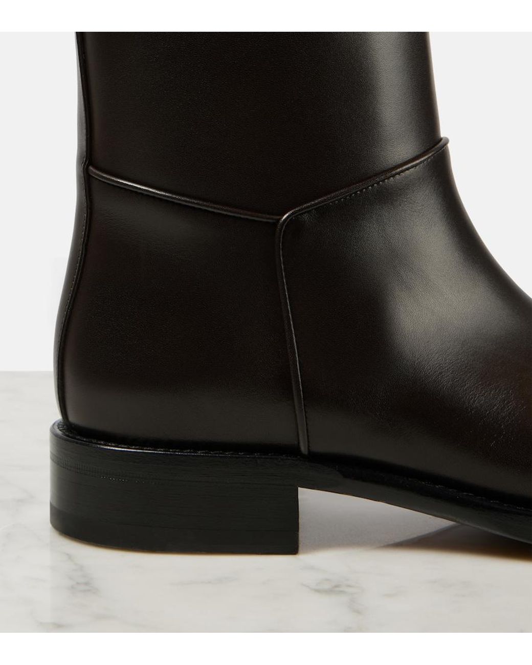 The Row Black Nobilis Leather Ankle Boots