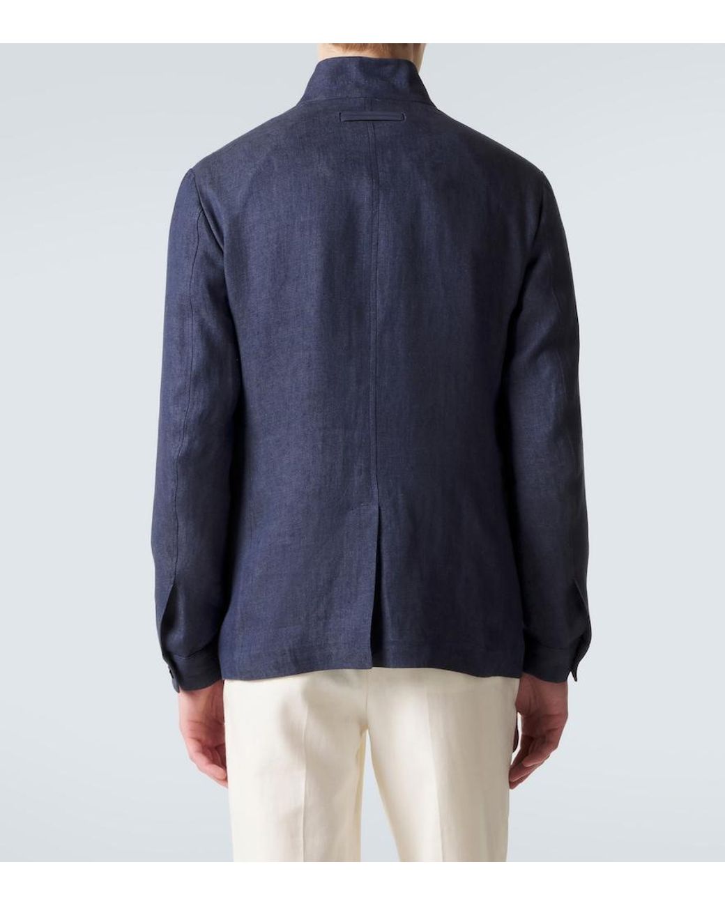 Zegna Blue Il Conte Linen Jacket for men