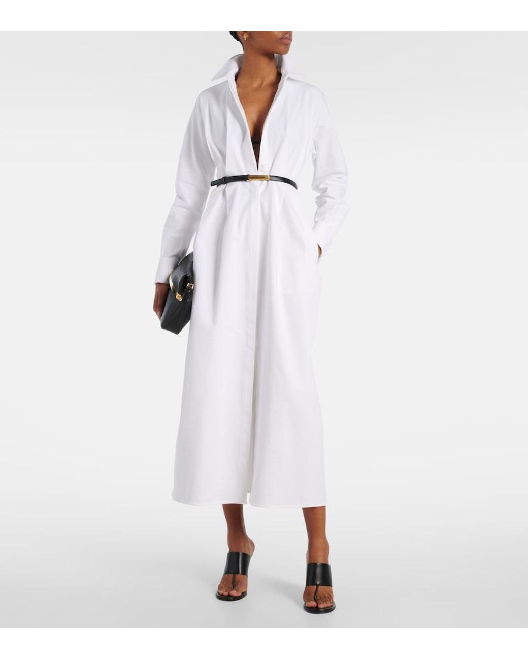 Max Mara White Arezzo Gabardine Shirt Dress