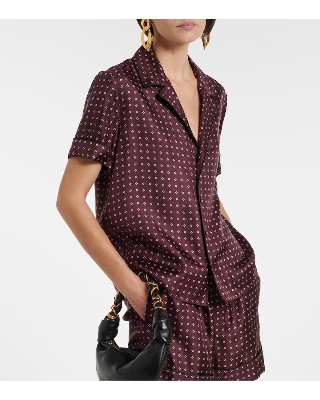 Saint Laurent Red Printed Silk Shirt