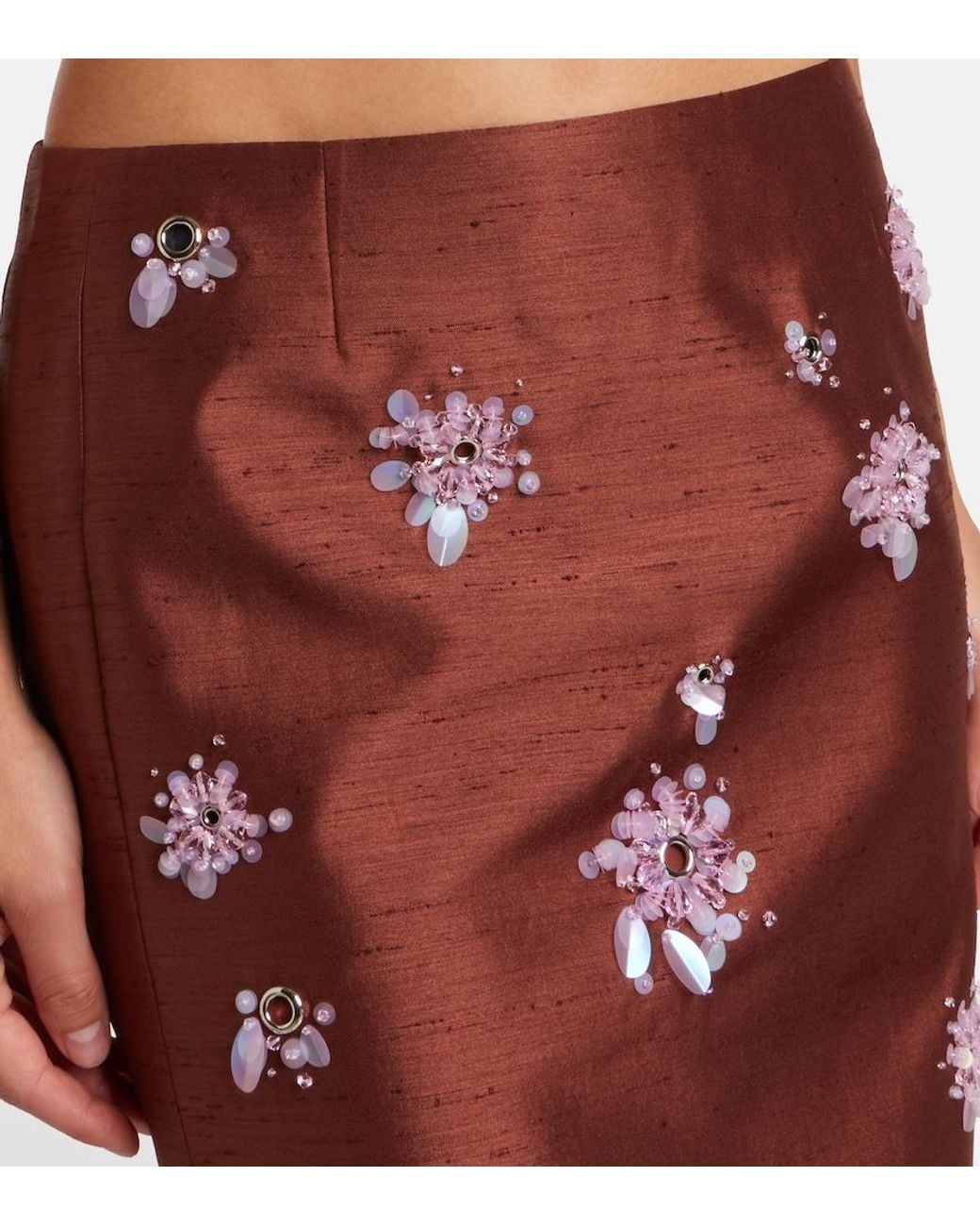 ShuShu/Tong Purple Embellished Slip Skirt