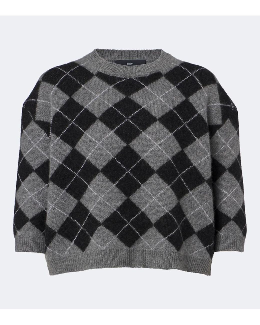 arch4 Black Karlie Argyle Cashmere Sweater