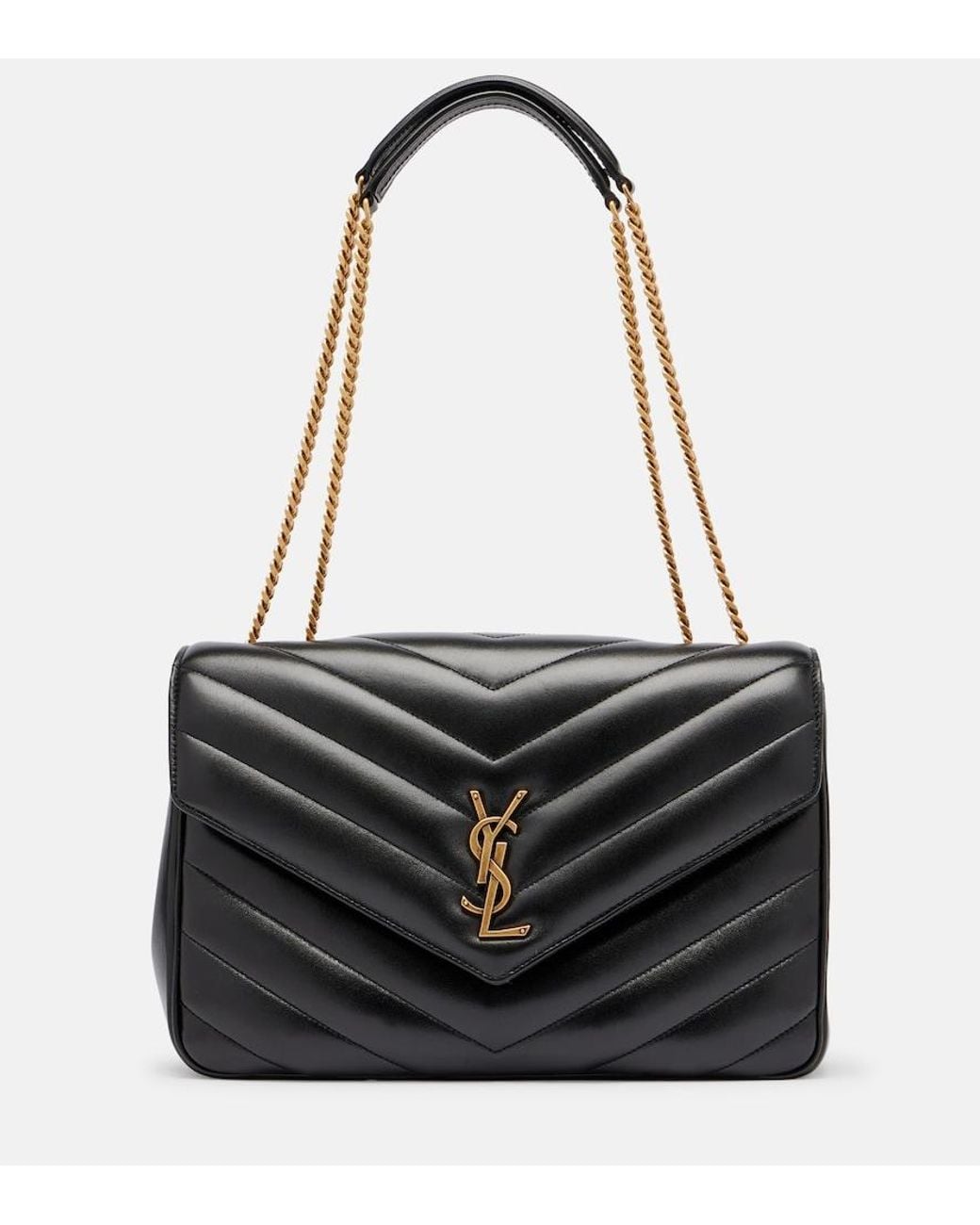 Saint Laurent Black Loulou Large Leather Shoulder Bag