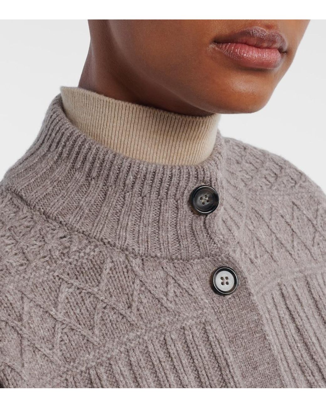 Altuzarra Brown Amory Cable-Knit Wool-Blend Cardigan