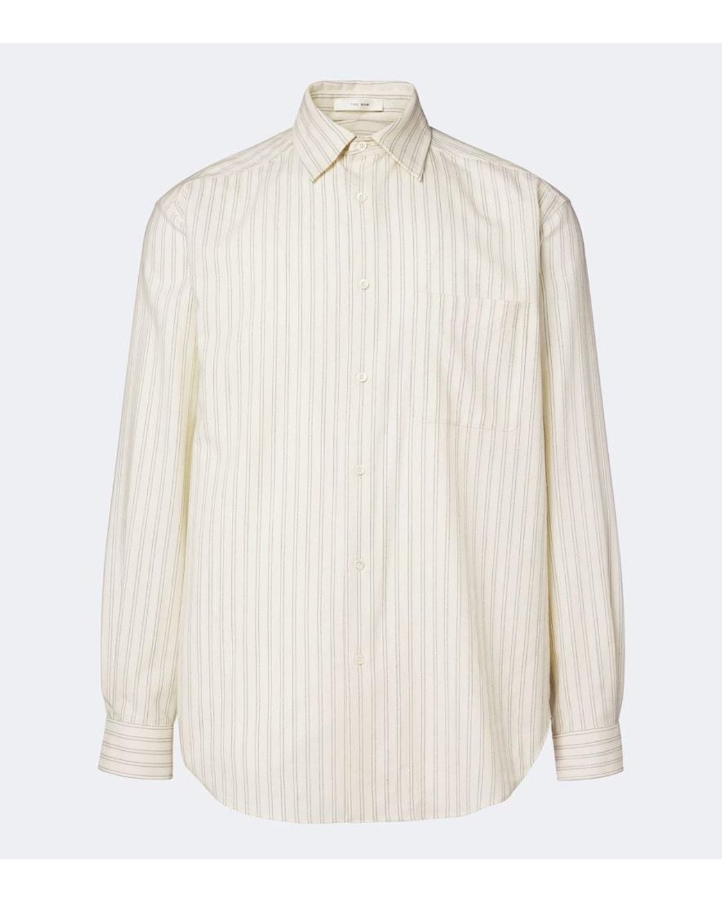 The Row White Uday Striped Cotton Poplin Shirt for men