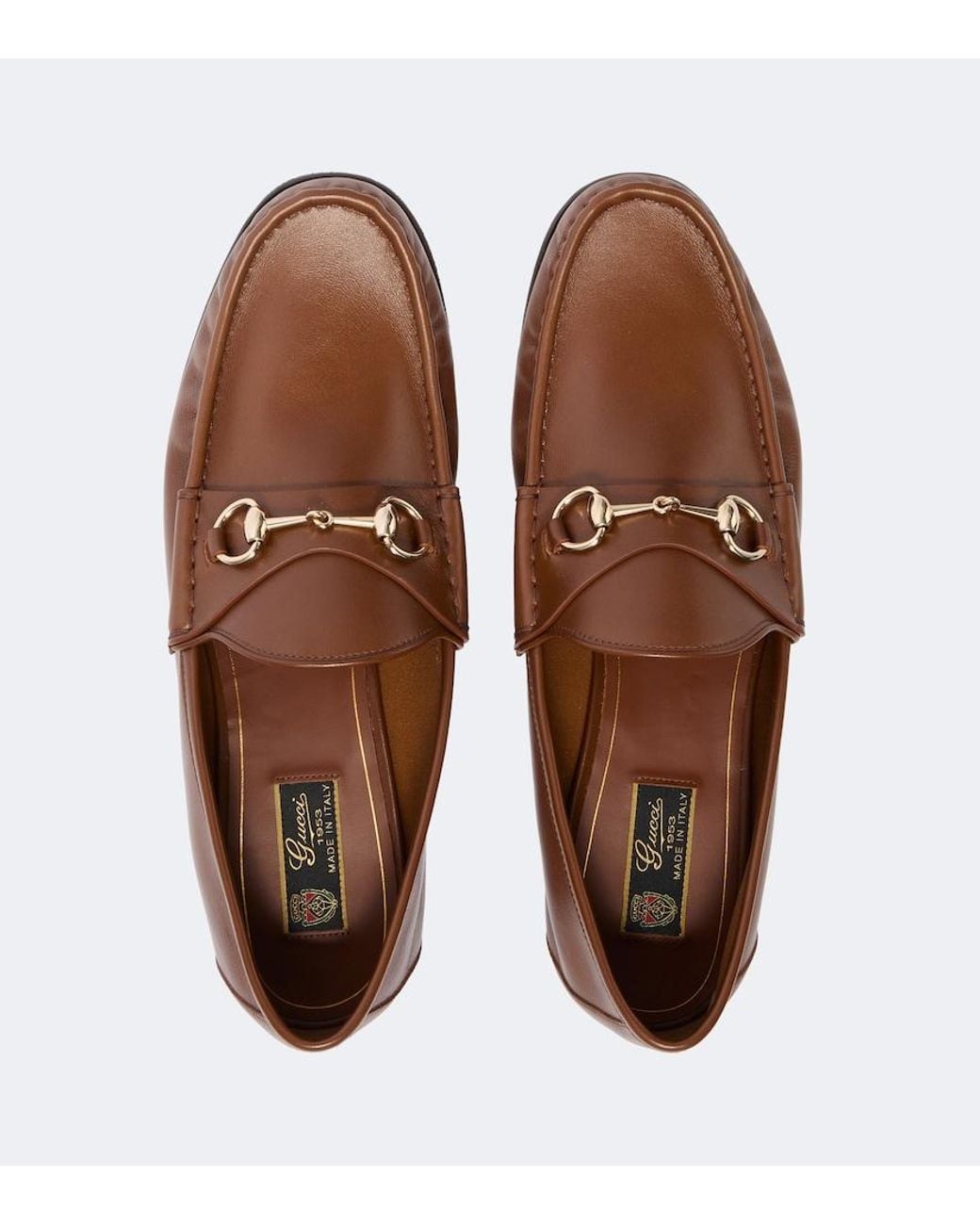 Gucci Brown Lugano Horsebit Leather Loafers for men
