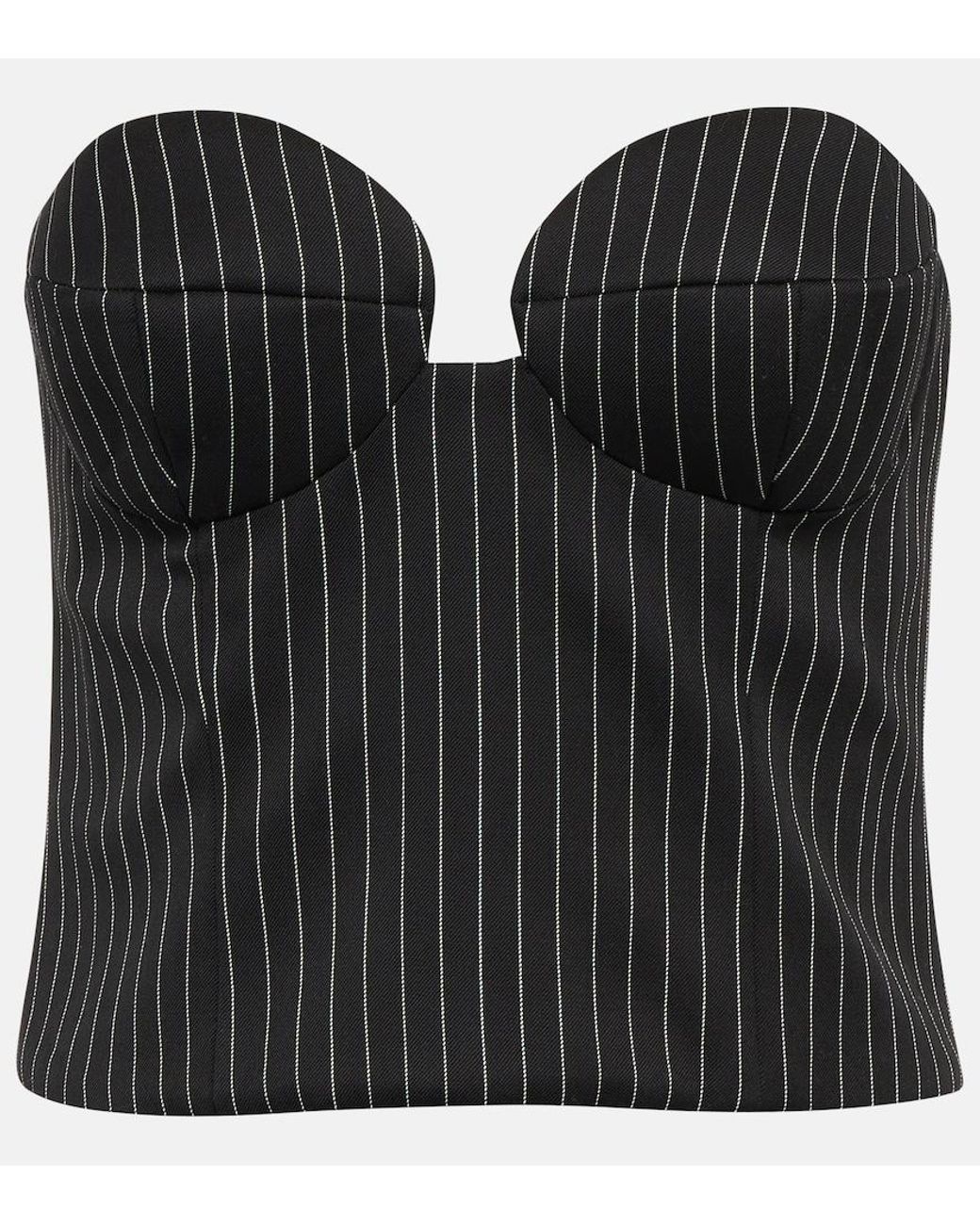 Magda Butrym Black Pinstripe Wool Bustier