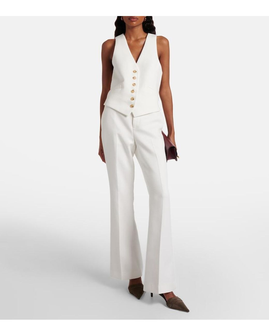 Vince White Single-Breasted Vest