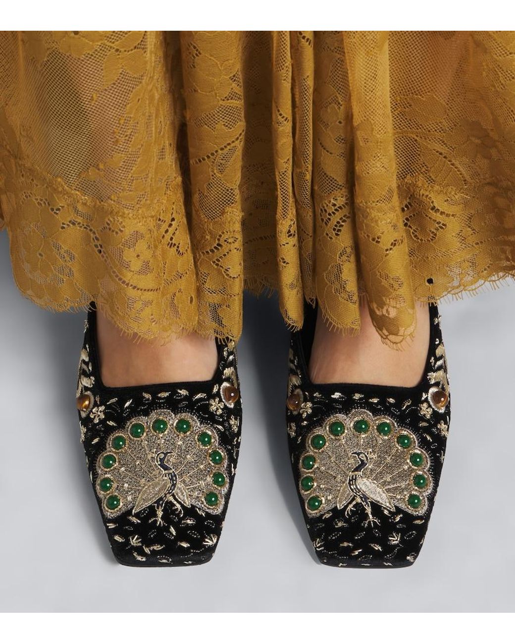 Zimmermann Black Atelier Embellished Velvet Wedge Mules