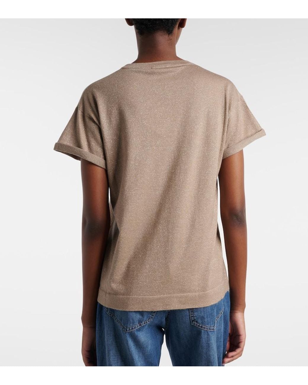 Brunello Cucinelli Natural Cashmere And Silk-Blend T-Shirt