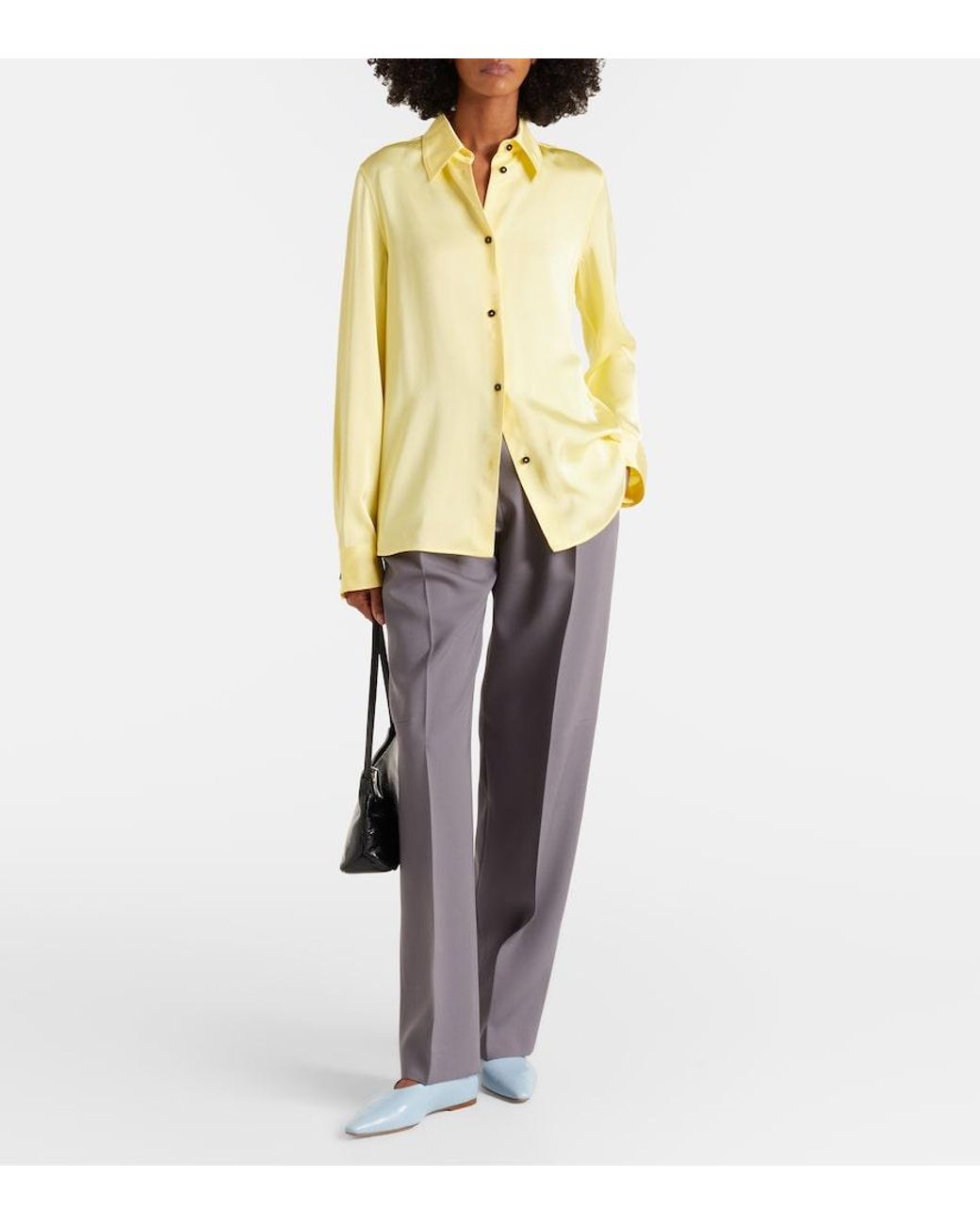 Jil Sander Yellow Satin Shirt