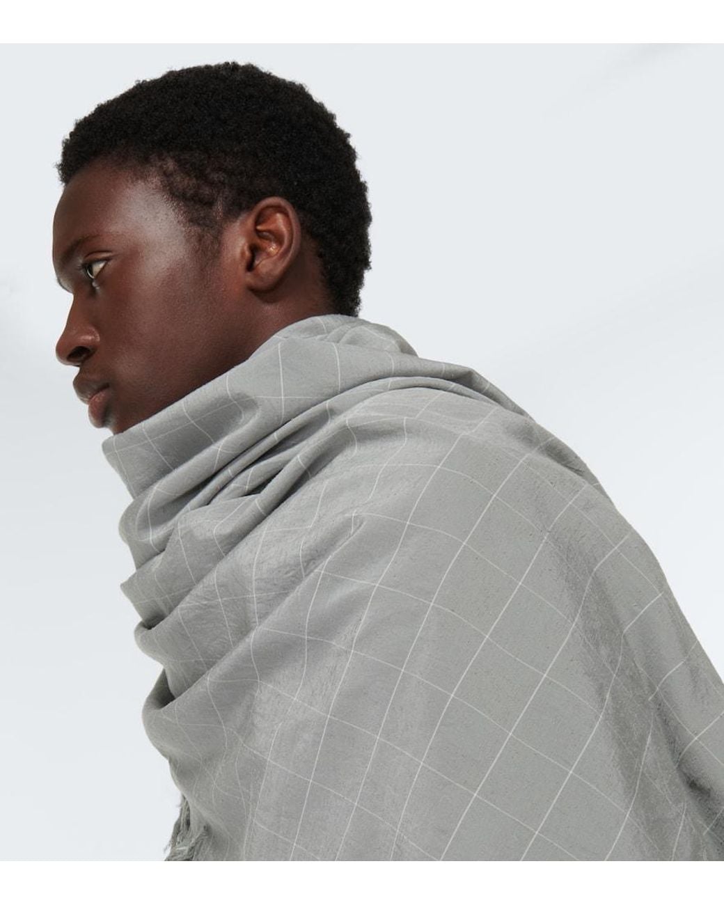 Sciarpa A Quadri di Undercover in Gray da Uomo