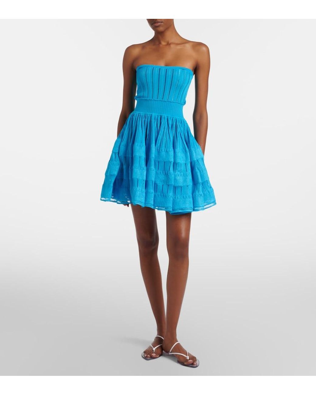 Alaïa Blue Knitted Minidress