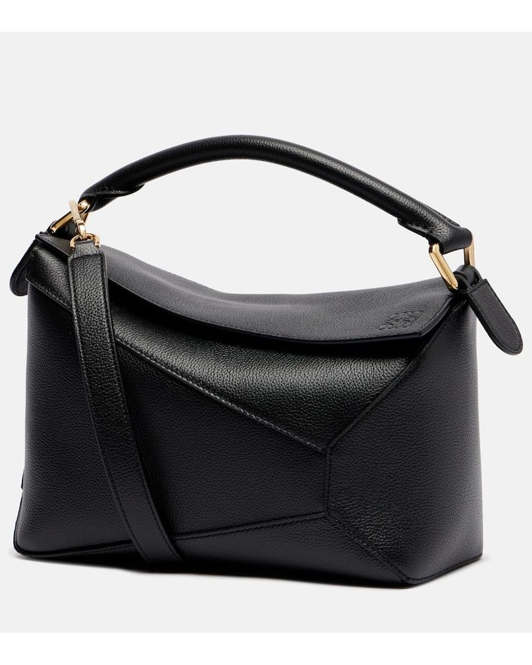 Loewe Black Puzzle Edge Small Leather Top-Handle Bag