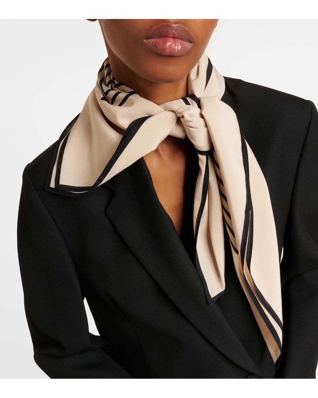 Totême Metallic Monogram Silk Scarf
