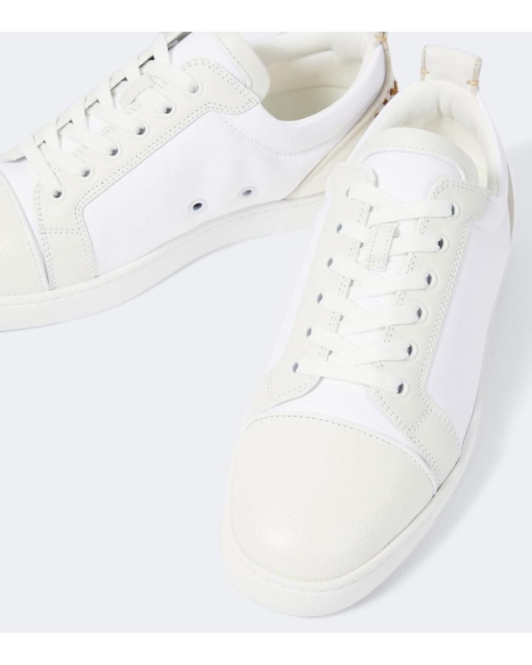 Christian Louboutin White Fun Louis Junior Leather Sneakers for men
