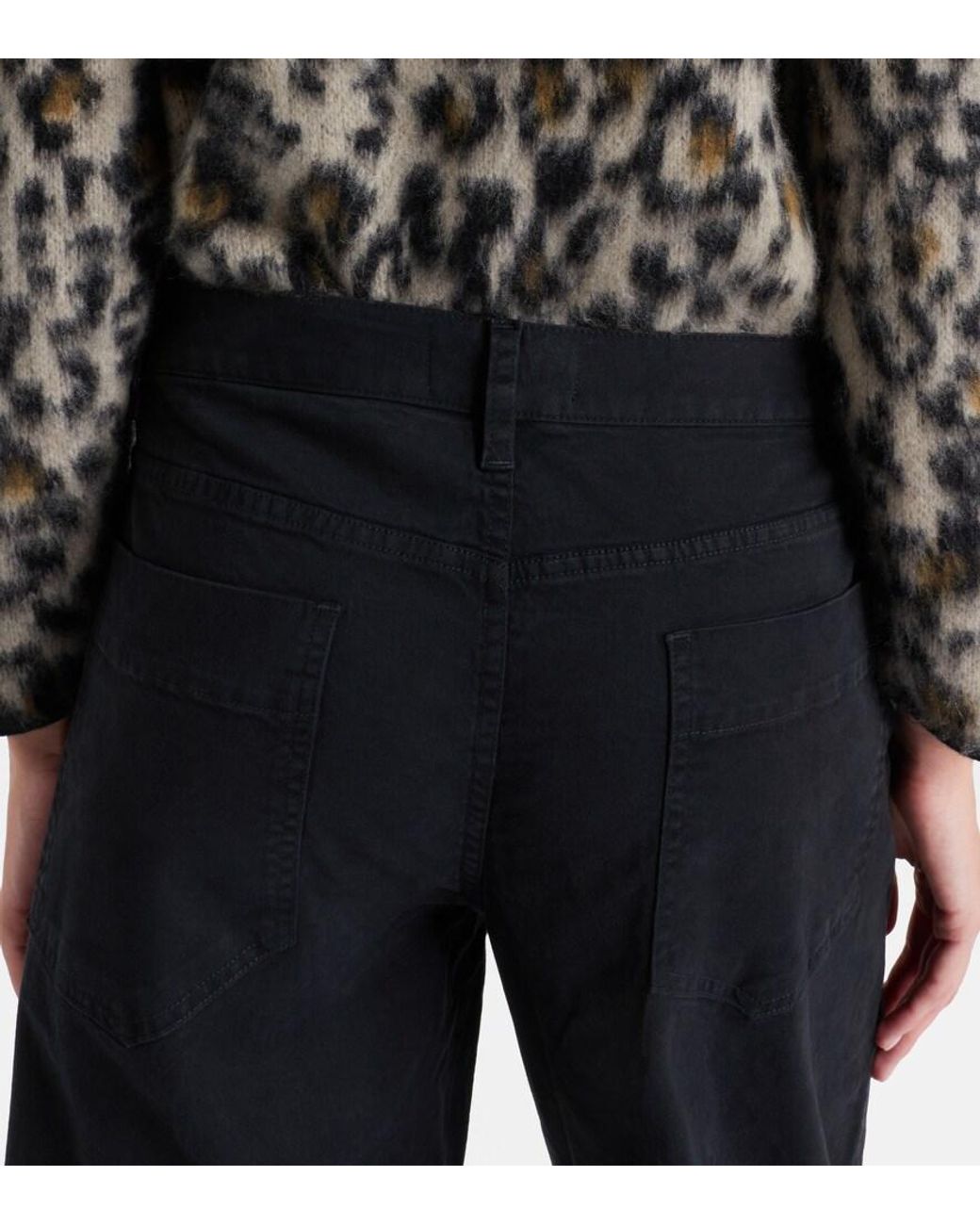 Nili Lotan Black Tribeca Cotton Twill Barrel-Leg Pants