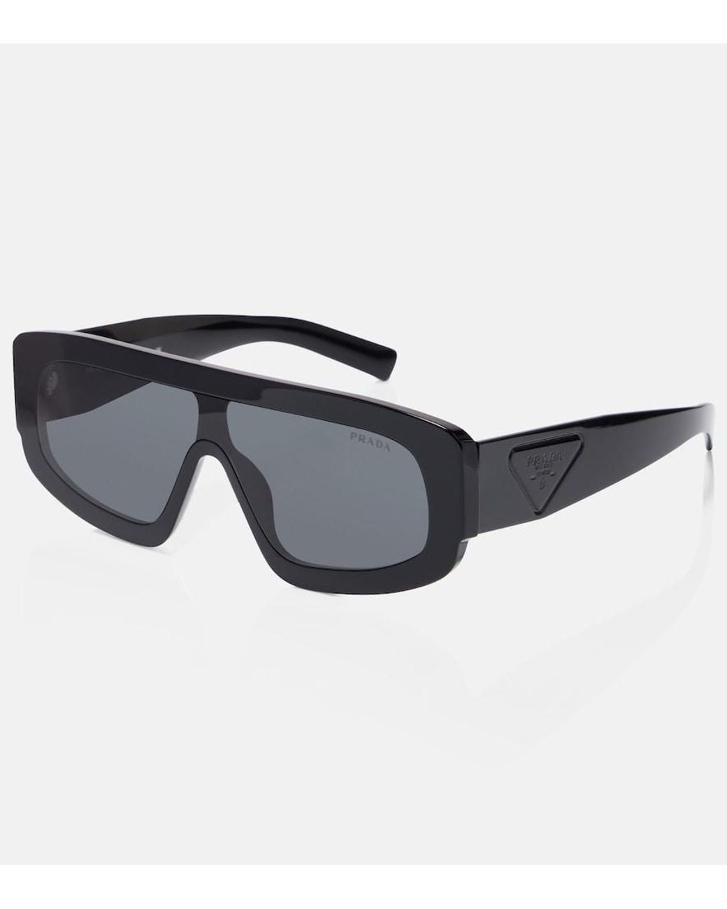 Prada Gray Logo Shield Sunglasses