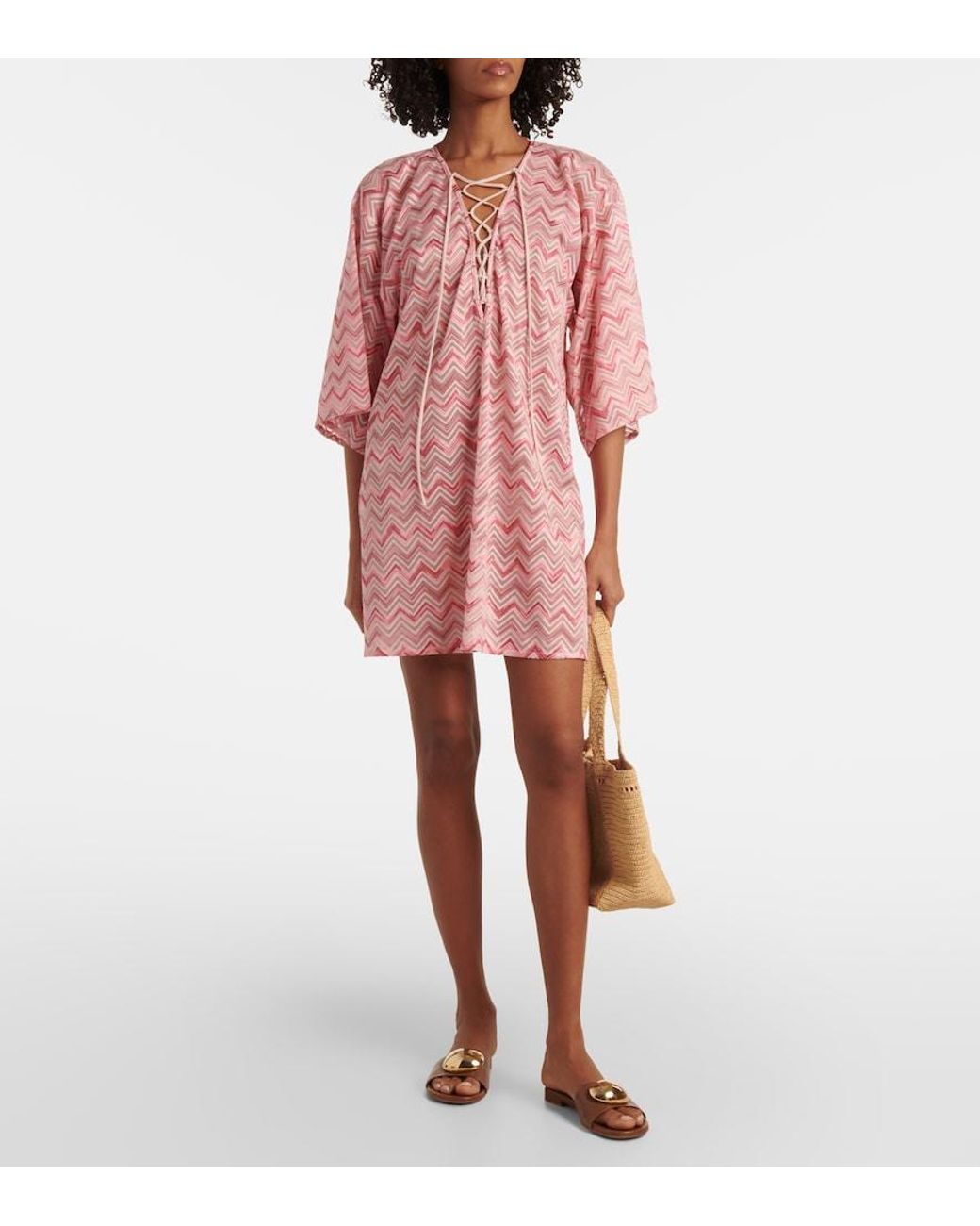 Missoni Pink Chevron Lame Kaftan
