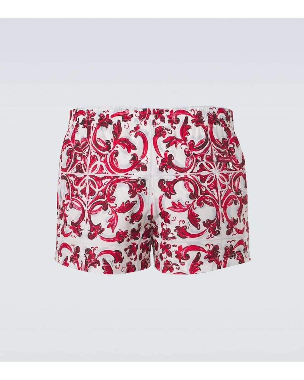 Dolce & Gabbana Red Majolica Swim Trunks for men