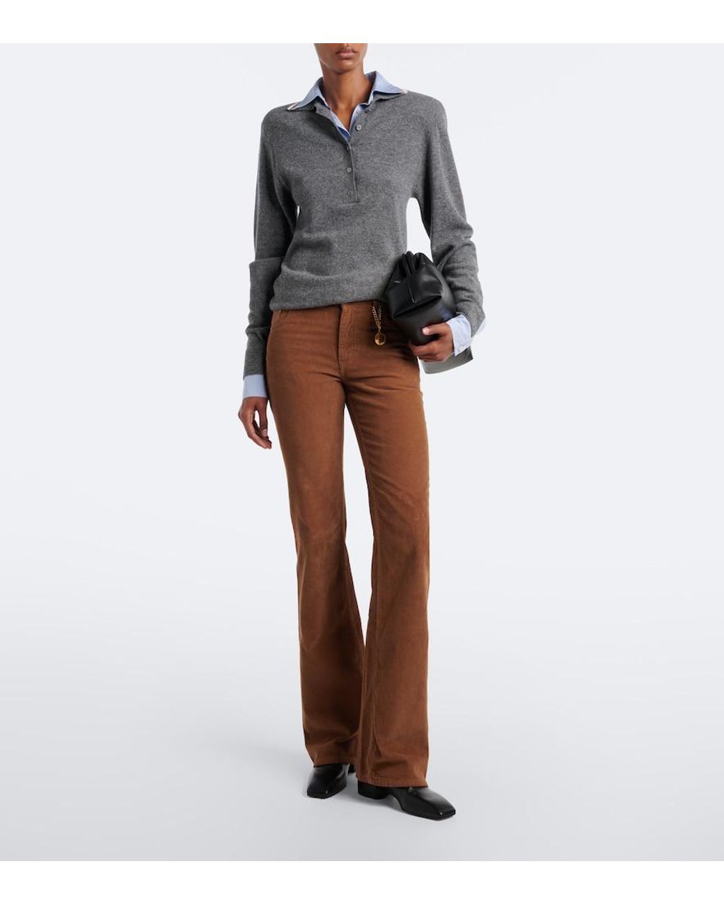 Stella McCartney Brown Cotton Corduroy Flared Pants